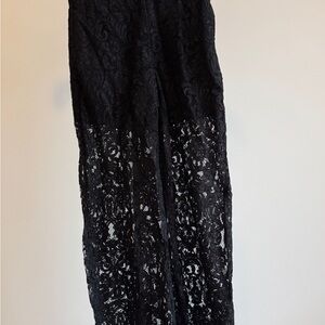 Little Moon Black Lace Straight Leg Pants